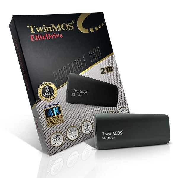 TwinMOS 2TB Taşınabilir External SSD USB 3.2/Type-C (Dark Grey) 3