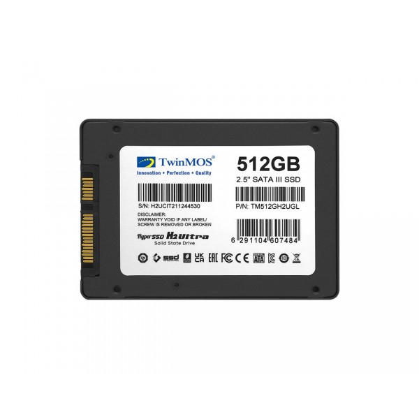 TwinMOS 512GB 2.5" SATA3 SSD (580Mb-550Mb/s) TLC 3DNAND Grey 4