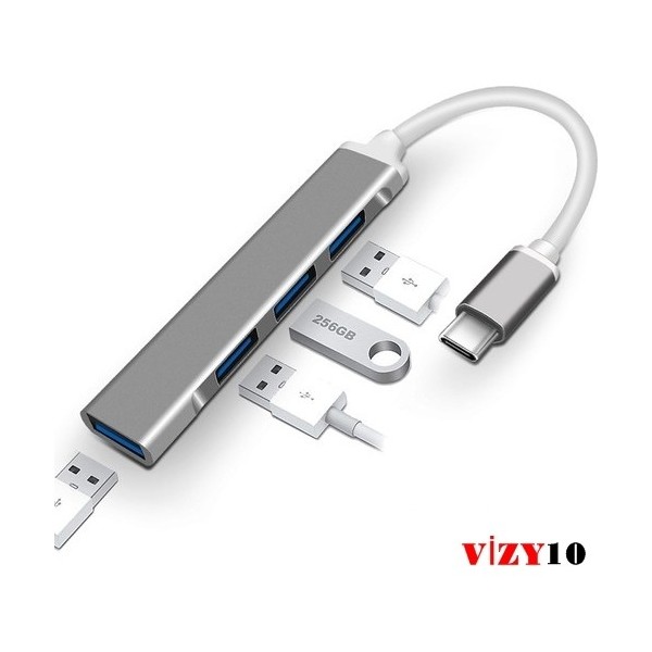 VİZY10 Macbook Uyumlu Type-C To 4* USB 3.0 Splitter Hub Adaptör