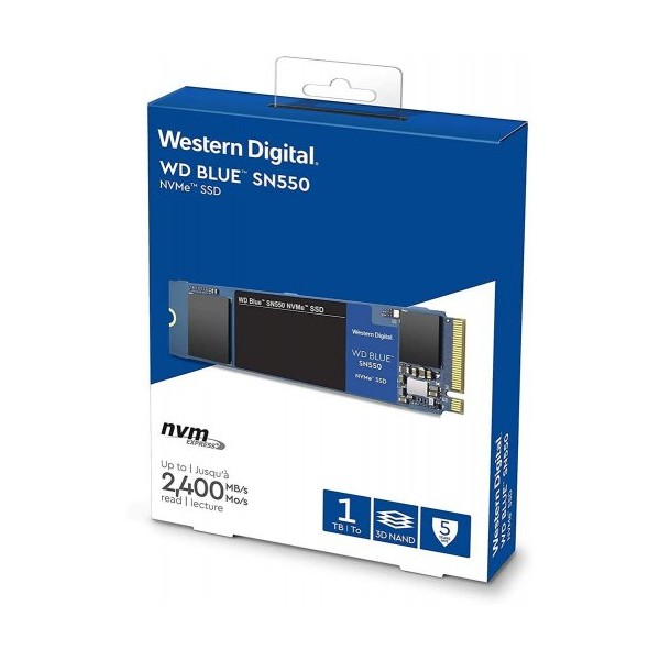 WD Blue SN550 WDS100T2B0C 1TB 2400/1950MB/s NVMe M2 SSD Disk 1