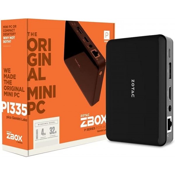 Zotac ZBOX PI335 Pico ZBOX-PI335-GK-W3C Intel Celeron N4100 4GB 64GB eMMC Win10 Pro Mini PC